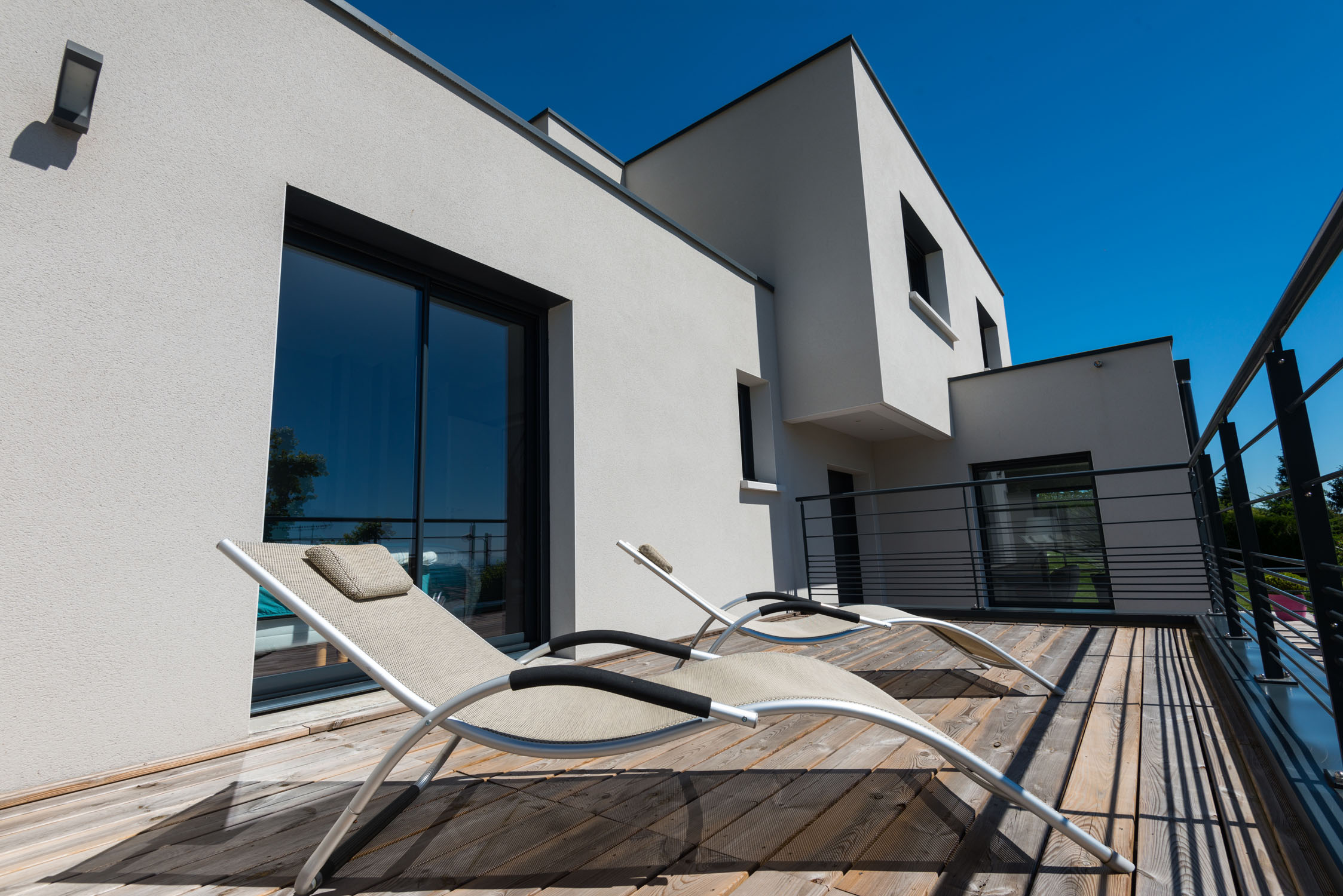 terrasse soleil maison architecte toit plat