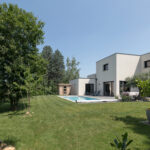 jardin verdure maison toit plat design